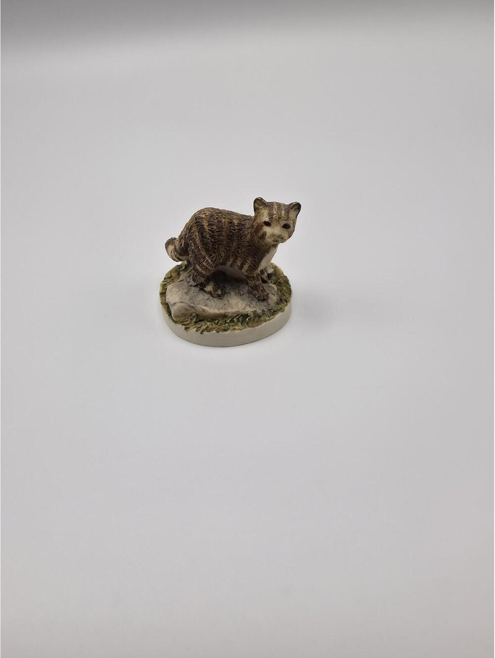 Rare Peter Fagan Miniature Tabby Cat Hand Painted Dollhouse Size Scotland 1983